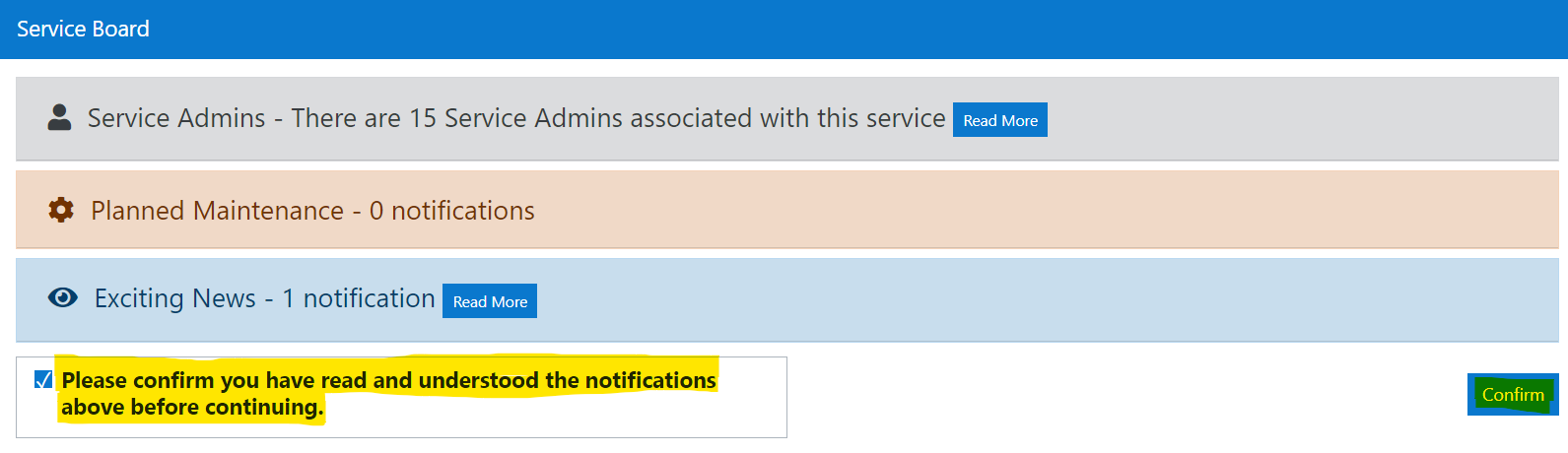 Mandatory confirmation